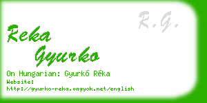 reka gyurko business card